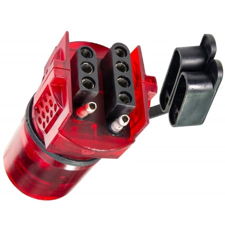 Husky Towing Husky Towing 33401; Nite-Glow 7-Way Blade to 4 & 5 Flat Trailer Wiring Adapter with Dust Covers 33401